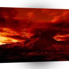 Abstract Fantasy Dark Red Volcano A1 Xlarge Canvas