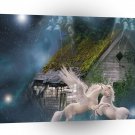 Abstract Fantasy Dreaming White Unicorns A1 Xlarge Canvas