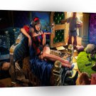 Abstract Fantasy Dwarfs Magic Wish A1 Xlarge Canvas