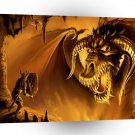 Abstract Fantasy Evil Serpant Fights A1 Xlarge Canvas