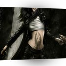 Abstract Fantasy Goth Gun Girl A1 Xlarge Canvas