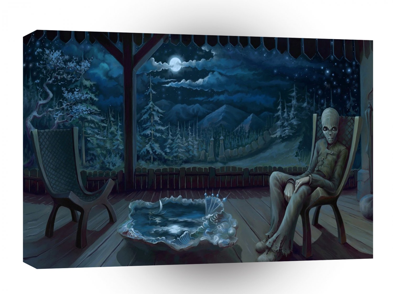 Abstract Fantasy Late Night Alien A1 Xlarge Canvas