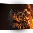 Abstract Fantasy Princess Warrior Dragon Rider A1 Xlarge Canvas