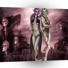 Abstract Fantasy Sisters Of Night A1 Xlarge Canvas