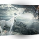 Abstract Fantasy Unicorns Light Vs Dark A1 Xlarge Canvas