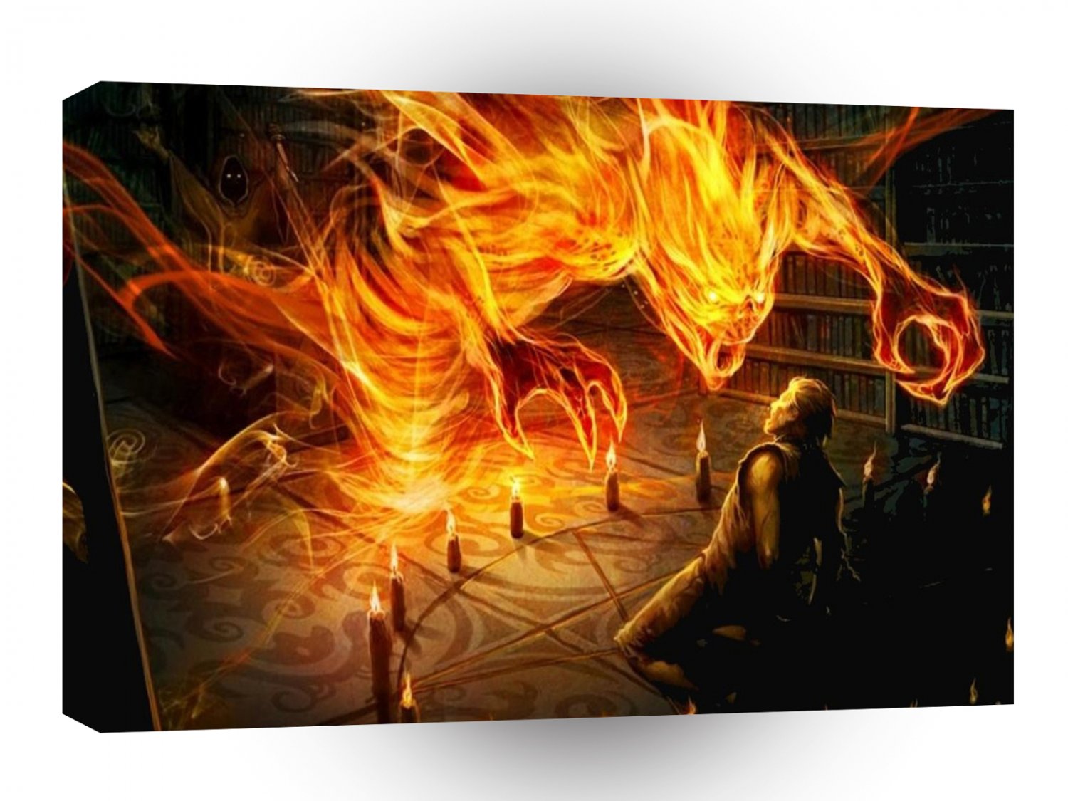 Abstract Fire Angry Demon Ritchual A1 Xlarge Canvas