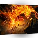 Abstract Fire Angry Demon Ritchual A1 Xlarge Canvas