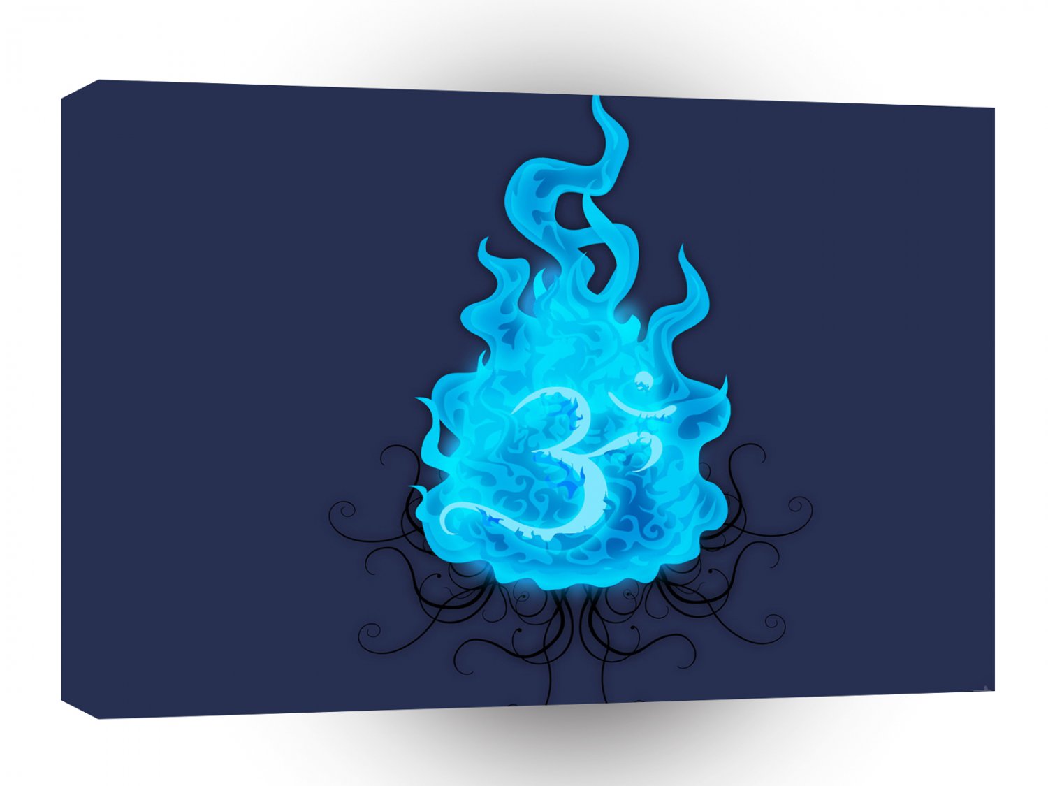 Abstract Fire Blue Flame A1 Xlarge Canvas