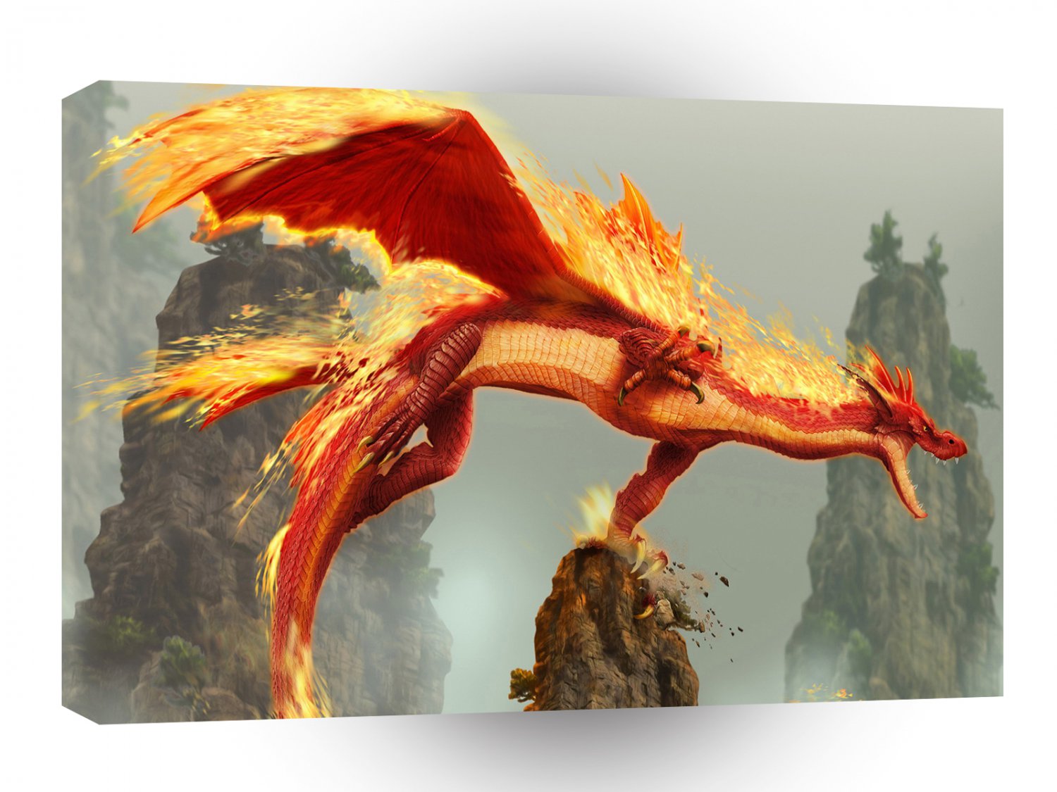 Abstract Fire Dragon Rage A1 Xlarge Canvas