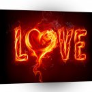 Abstract Fire Love Heart A1 Xlarge Canvas