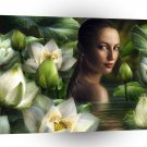 Abstract Flower Girl In Pond A1 Xlarge Canvas