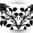 Abstract Flower Tattoo Mirrored Black Rose A1 Xlarge Canvas