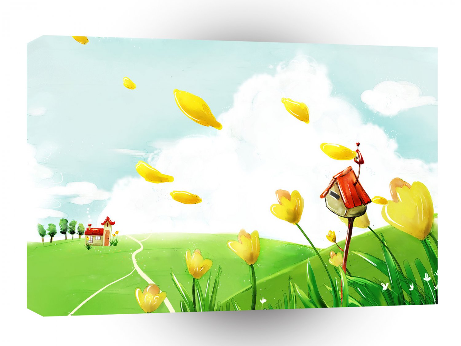 Abstract Flower Windy Fields A1 Xlarge Canvas