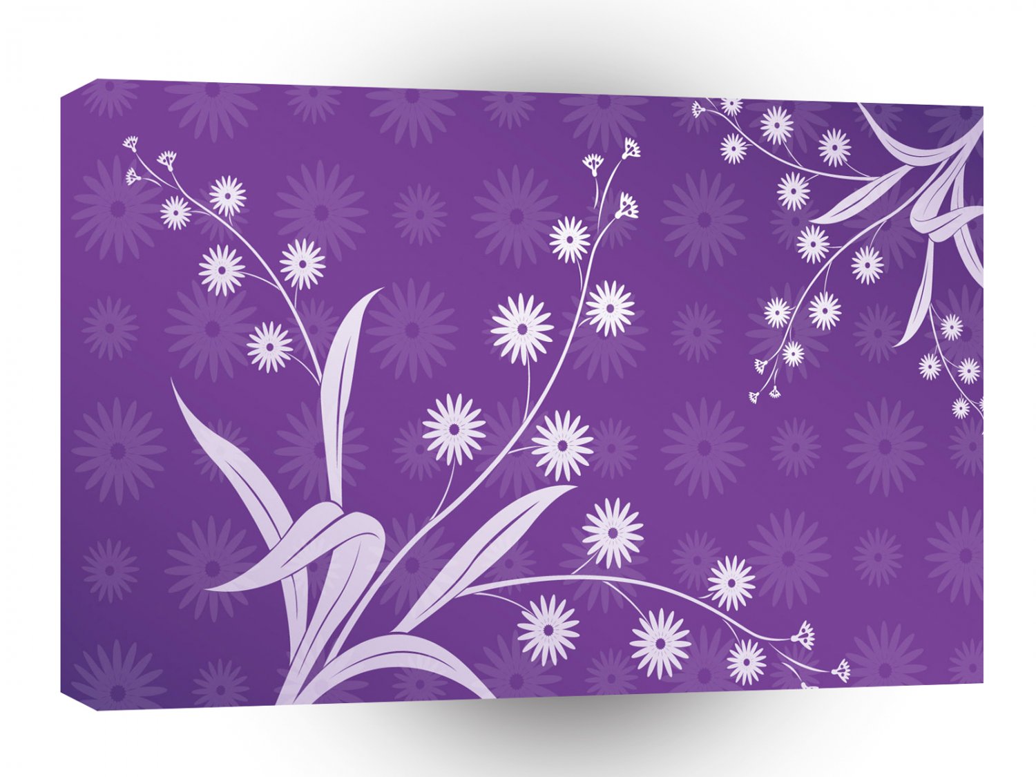 Abstract Flowers Purple Pattern A1 Xlarge Canvas