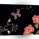 Abstract Flowers Warm Colors Black Butterfly A1 Xlarge Canvas