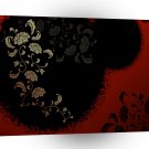 Abstract Flowers Warm Colors Black Pattern A1 Xlarge Canvas