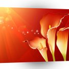 Abstract Flowers Warm Colors Glitter A1 Xlarge Canvas