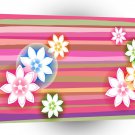 Abstract Flowers Warm Colors Pink Stripes A1 Xlarge Canvas