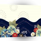 Abstract Flowers White Blue Fireworks A1 Xlarge Canvas