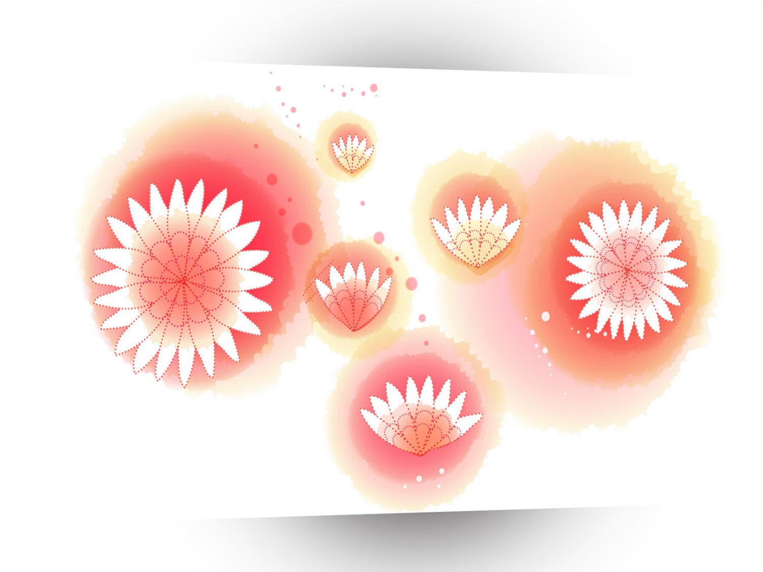 Abstract Flowers White Red Splash A1 Xlarge Canvas