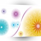 Abstract Flowers White Soundwave A1 Xlarge Canvas