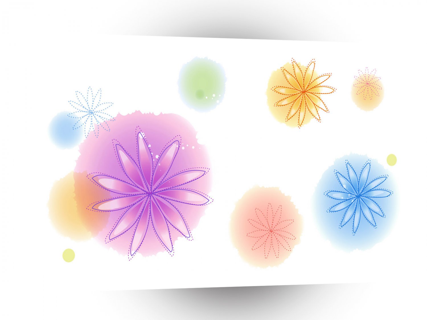 Abstract Flowers White Splash A1 Xlarge Canvas