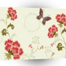 Abstract Flowers White Summer Butterfly A1 Xlarge Canvas