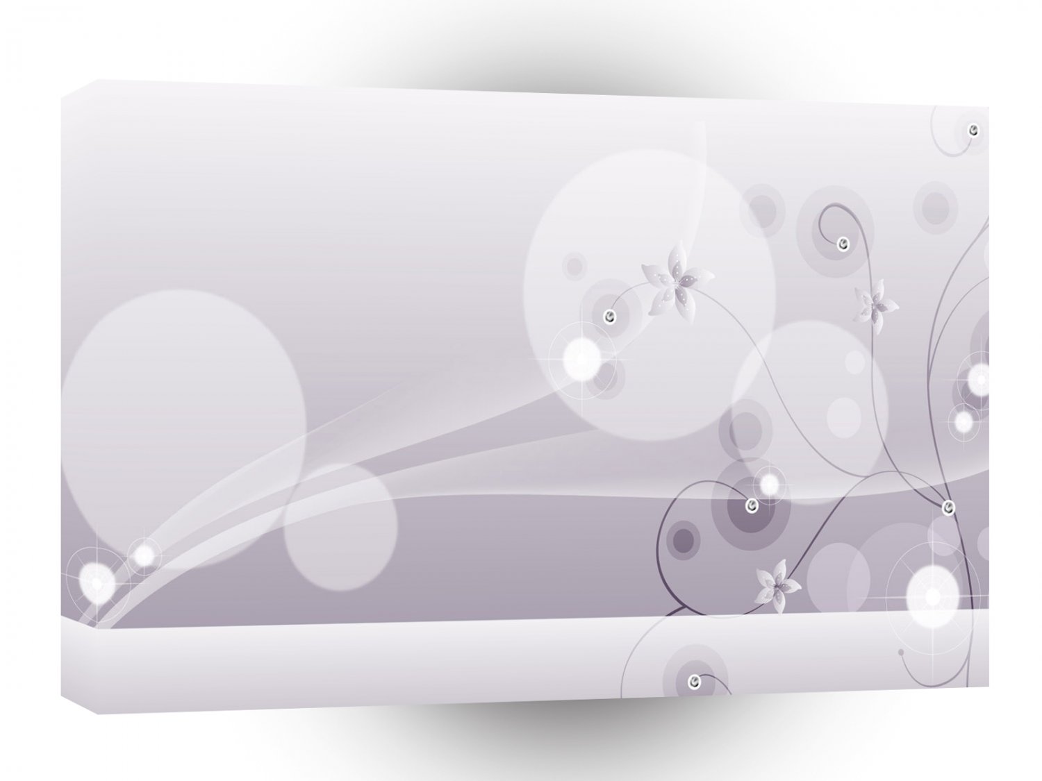 Abstract Flowers White Wave A1 Xlarge Canvas
