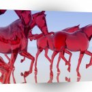 Abstract Glass Horses A1 Xlarge Canvas