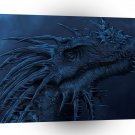 Abstract Horror Blue Mist Dragon A1 Xlarge Canvas