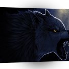 Abstract Horror Dark Wolf Silhouette A1 Xlarge Canvas