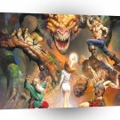 Abstract Horror Dragon Enters Golden Axe A1 Xlarge Canvas