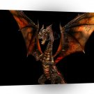 Abstract Horror Dragon Plakat Growels A1 Xlarge Canvas