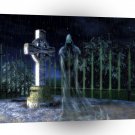 Abstract Horror Ghost Appears Graveyard A1 Xlarge Canvas