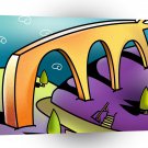 Abstract Landscape Bridge Of Fun A1 Xlarge Canvas