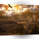 Abstract Landscape Eagles City At Night A1 Xlarge Canvas