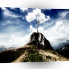 Abstract Landscape Jesus Cross And Stone A1 Xlarge Canvas