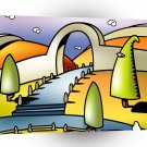 Abstract Landscape Land Of Fun A1 Xlarge Canvas