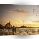 Abstract Landscape Stoneage Love Date A1 Xlarge Canvas
