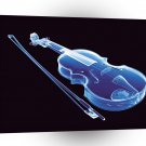 Abstract Music Cool Blue Violin A1 Xlarge Canvas