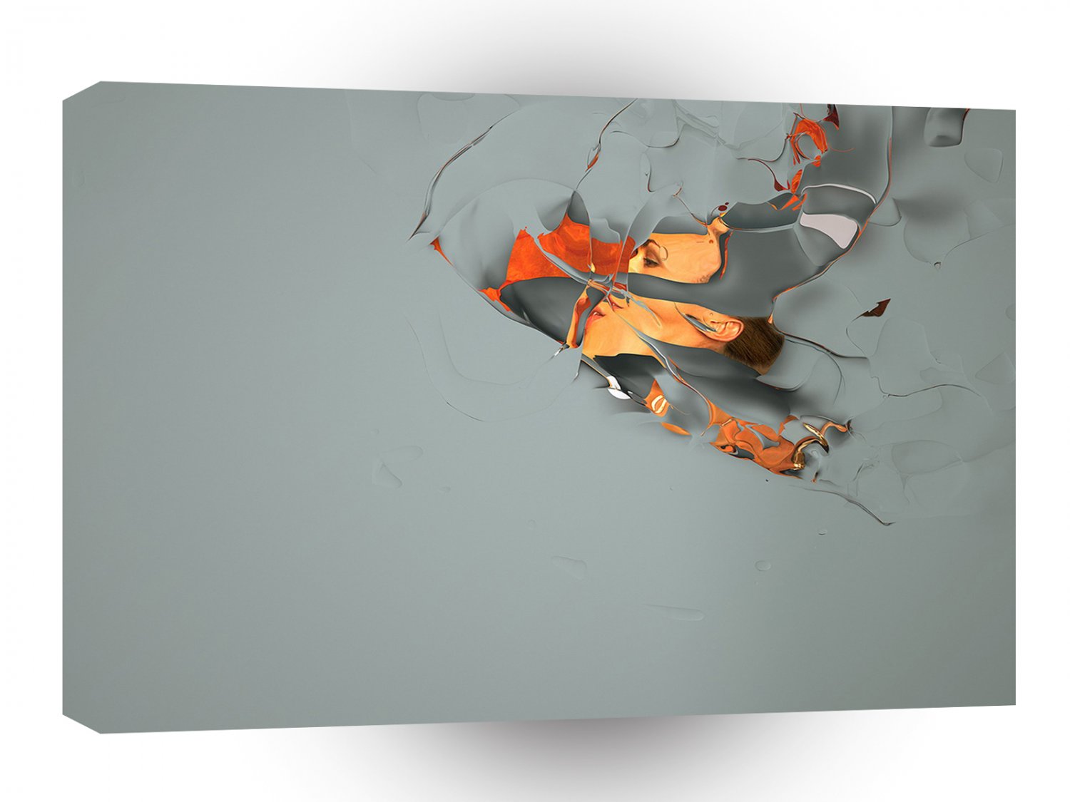 Abstract People Painted Cracks A1 Xlarge Canvas