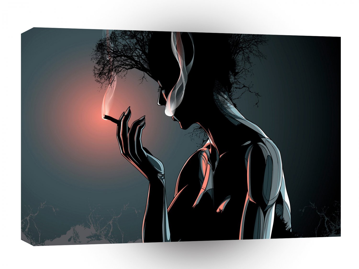 Abstract People Smokey Light A1 Xlarge Canvas