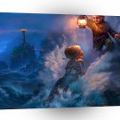 Abstract People Water Sea Landing A1 Xlarge Canvas