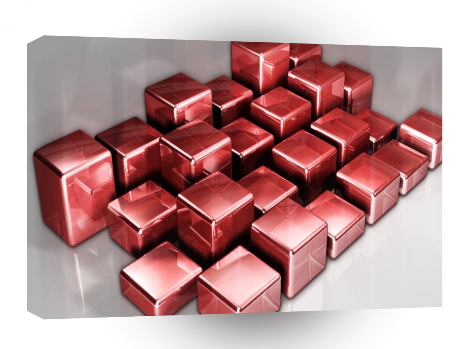Abstract Red Cube Collection A1 Xlarge Canvas