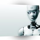 Abstract Robots White Female A1 Xlarge Canvas