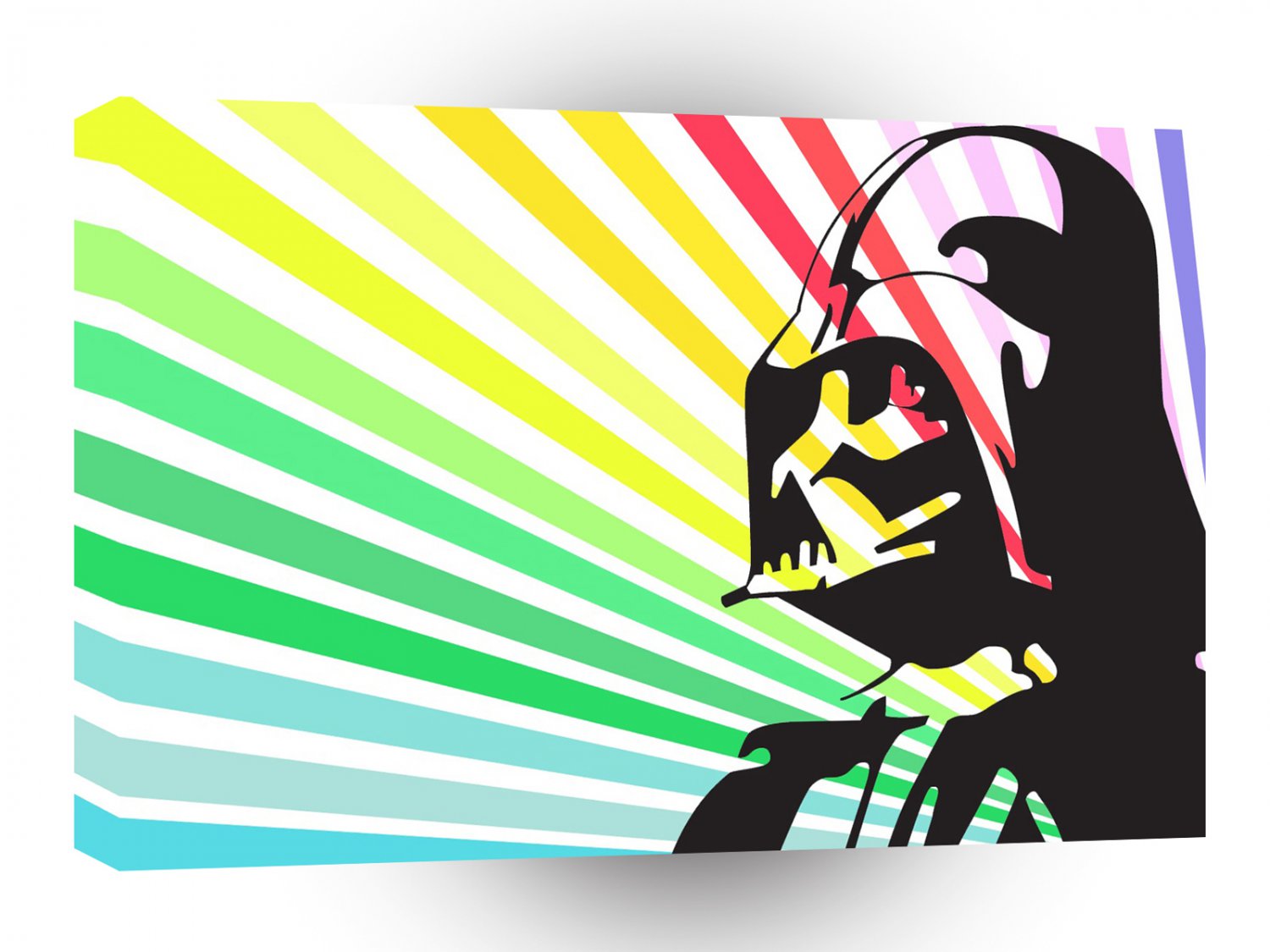 Abstract Sci Fi Darth Vader Rainbow A1 Xlarge Canvas