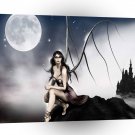 Abstract Sci Fi Moon City Angel A1 Xlarge Canvas