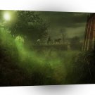 Abstract Sci Fi River Crossing Nightglow A1 Xlarge Canvas