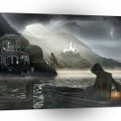 Abstract Sci Fi Thief Misty Lake A1 Xlarge Canvas