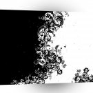 Abstract Shape Black From White A1 Xlarge Canvas